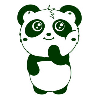 Shy Panda Decal (Dark Green)